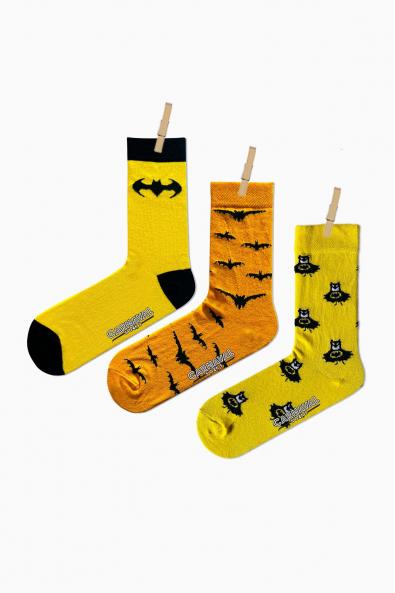 3'lü Batman Desenli Renkli Çorap