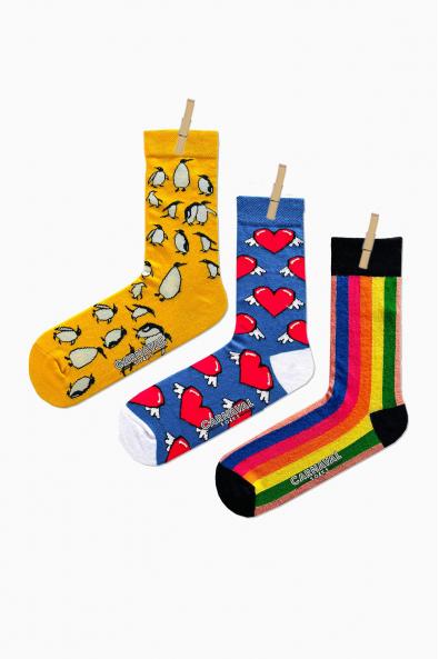 3'lü Renkli Happy Set Çorap