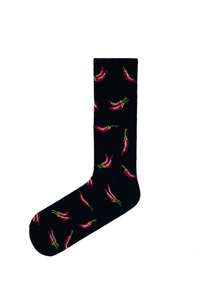 3'lü Sushi ve Biber Desenli Renkli Çorap