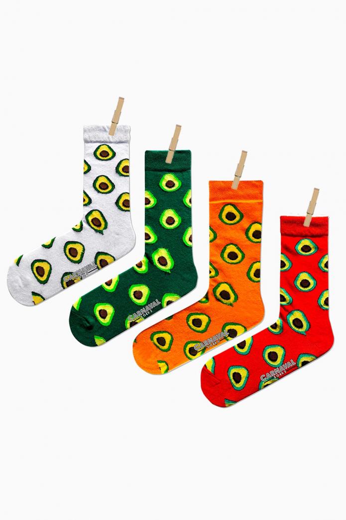 4'lü Avokado Set Renkli Çorap