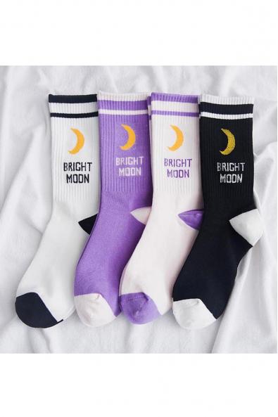 4'lü Brıght Moon Desenli Spor Çorap