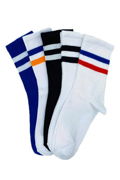 5'li Çemberler Desenli Renkli Spor Çorap