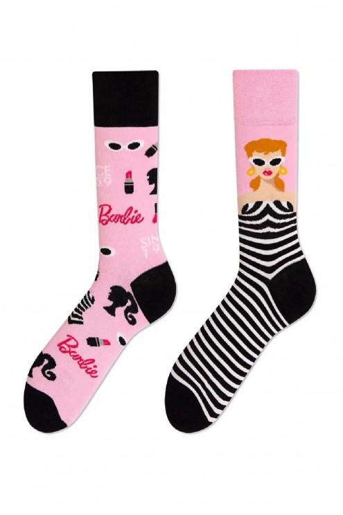 5'li Sağlı Sollu Barbie Desenli Renkli Çorap Seti