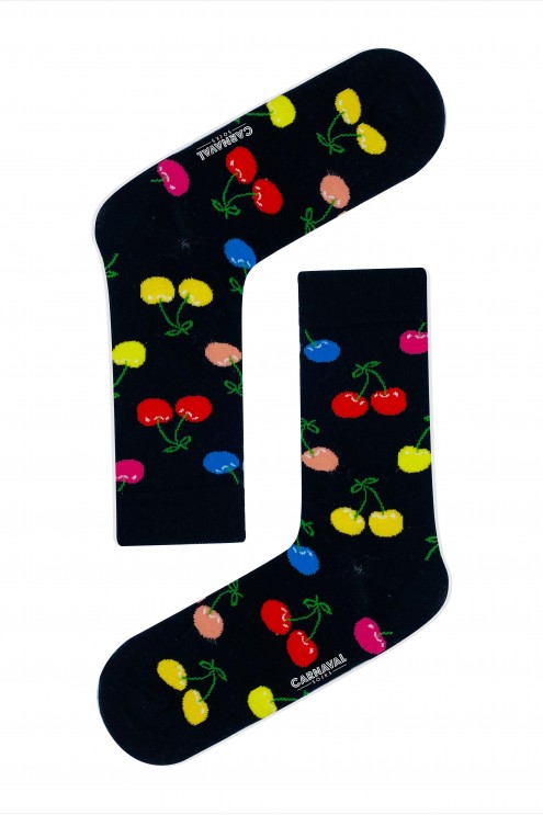 5'li Meyveler Desenli Renkli Çorap Kutusu