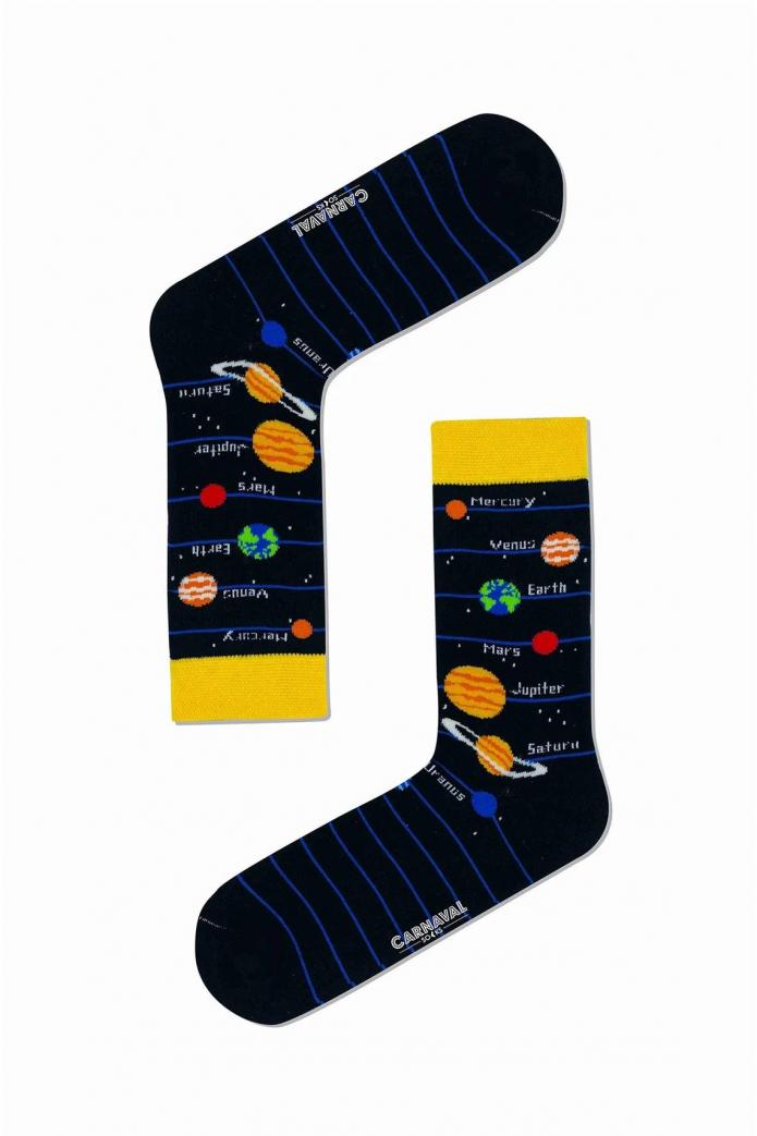 5'li Uzay Mekiği ve Gezegenler Desenli Çorap Seti