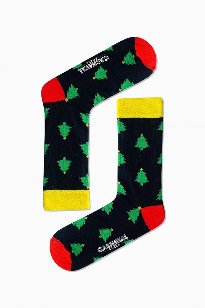 5'li Yılbaşı Christmas Desenli Renkli Hediye Çorap Kutusu