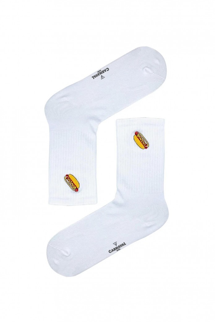 6'lı Fast Food Nakışlı Çorap Seti