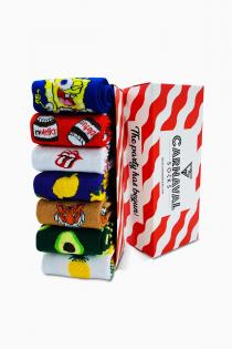 7'li Carnaval-2 Desenli Renkli Çorap Set