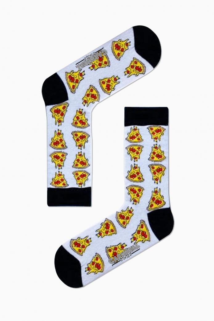 7'li Pizza Donut Karma Desenli Renkli Çorap Set