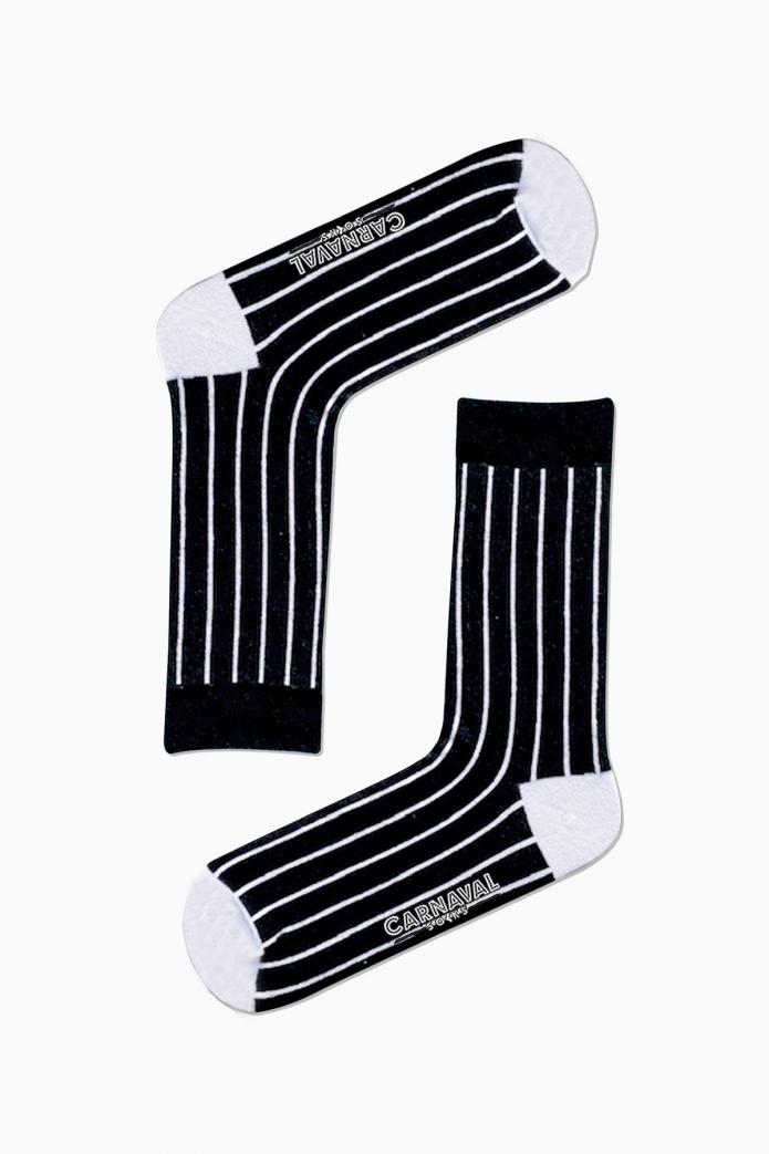 7'li Siyah Beyaz Old School Çorap Set