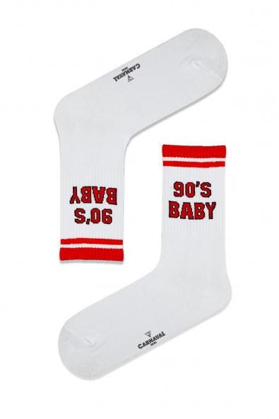 90's Baby Desenli Renkli Çorap