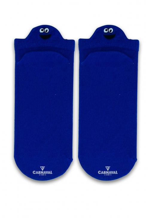 Nakışlı Mavi Emoji Desenli Renkli Çorap 