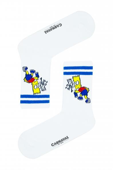 Bart Simpsons Desenli Renkli Spor Çorap