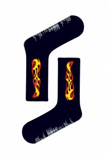 Siyah Alev Desenli Renkli Çorap
