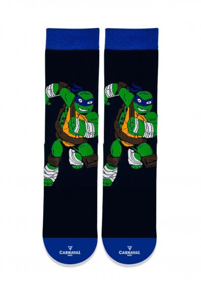 Ninja Kaplumbağa Leonardo M. Desenli Renkli Çorap 