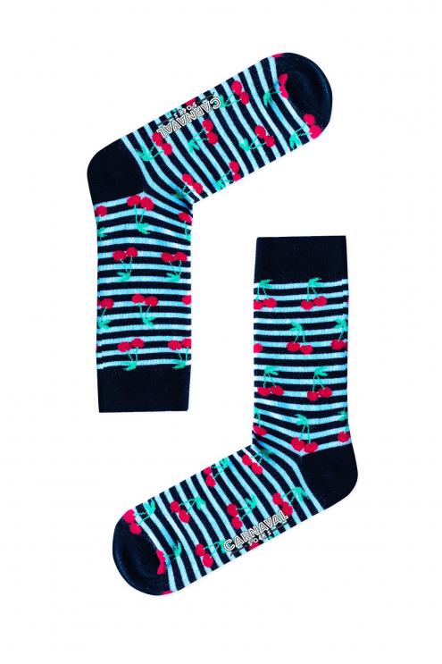 Çemberli Kiraz Desenli Renkli Çorap