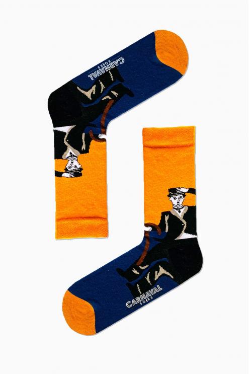 Charlie Chaplin Art Desenli Renkli Çorap