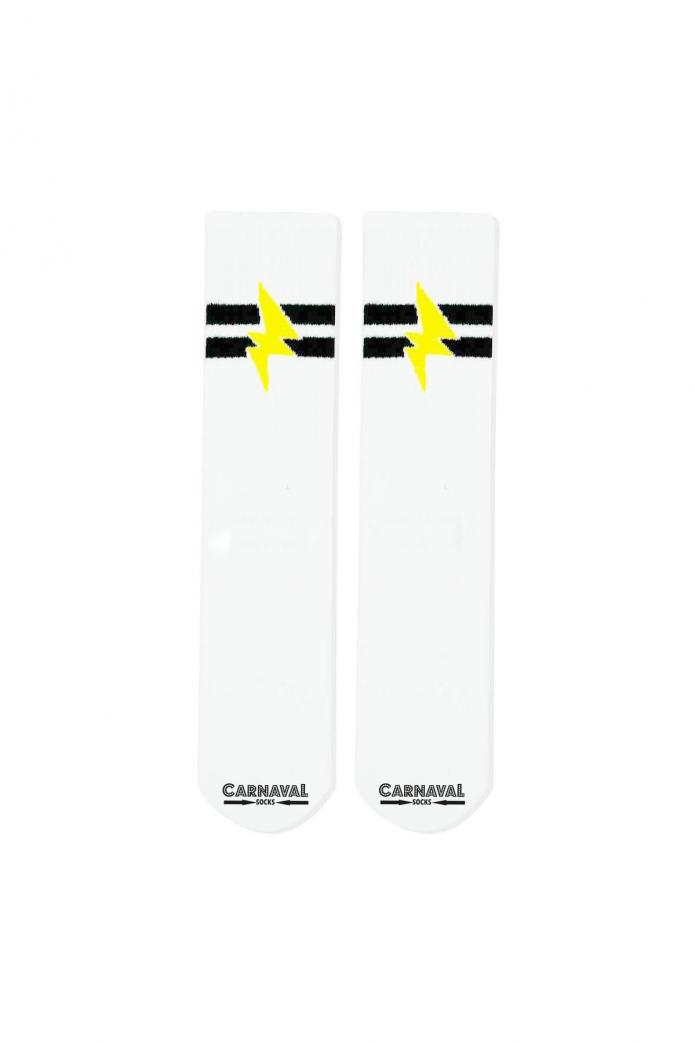 Çift Şeritli Şimşek Desenli Bilek Arkası Spor Çorap