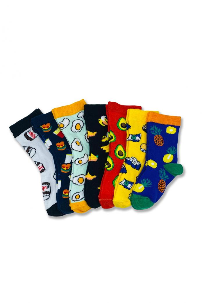 7'li Çocuk Carnaval Tasarımlı Desenli Çorap Kutusu