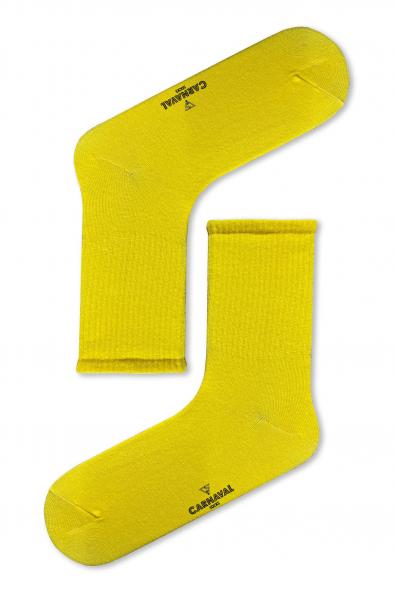 Düz Sarı Desensiz Renkli Spor Çorap