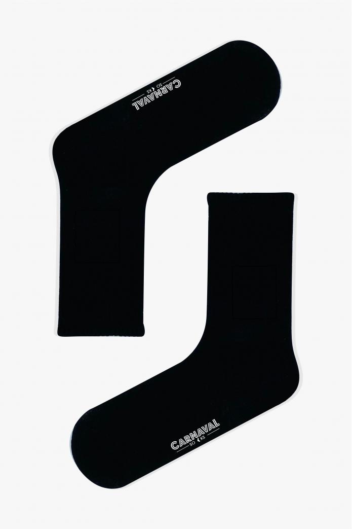 Düz Siyah Desensiz Renkli Spor Çorap