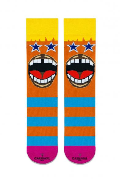Neşeli Yüzler Yıldızlı Göz Desenli Renkli  Çorap 