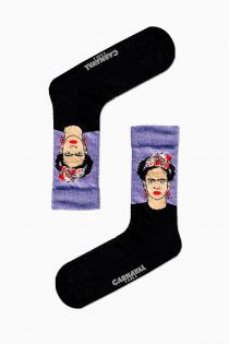 Frida Kahlo Mor Art Desenli Renkli Çorap
