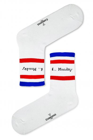 Fuck Monday Yazılı Desenli Renkli Spor Çorap