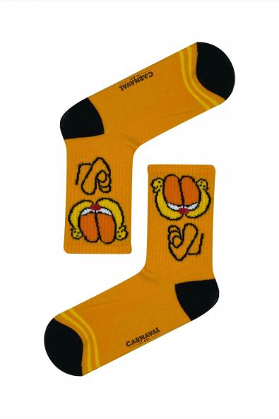 Garfield Desenli Renkli Spor Çorap
