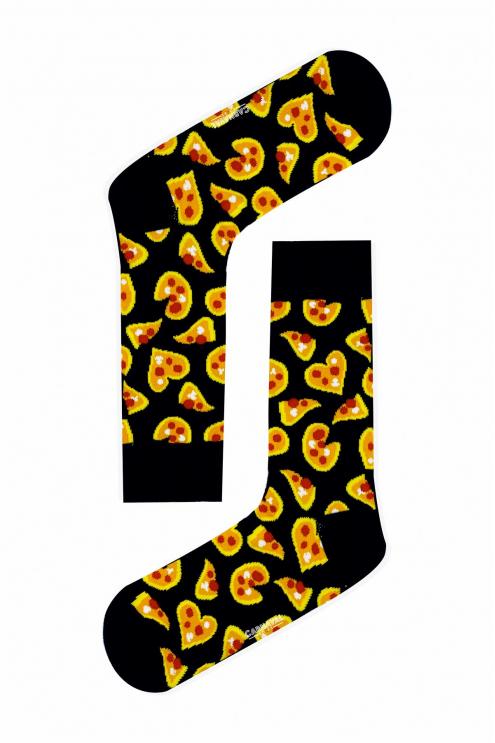 Kalpli Pizza Desenli Renkli Çorap