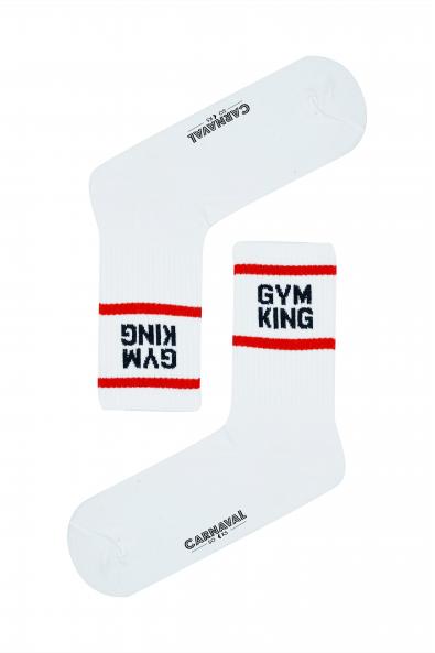 Gym King Yazılı Desenli Renkli Spor Çorap