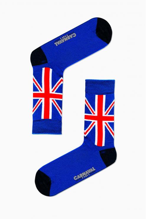 İngiltere Bayrak Desenli Renkli Çorap
