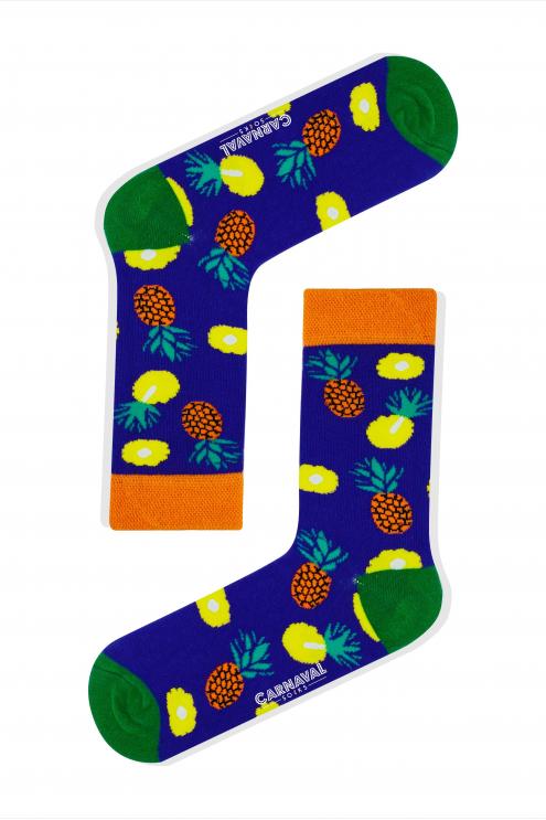 Ananas Desenli Renkli Çorap