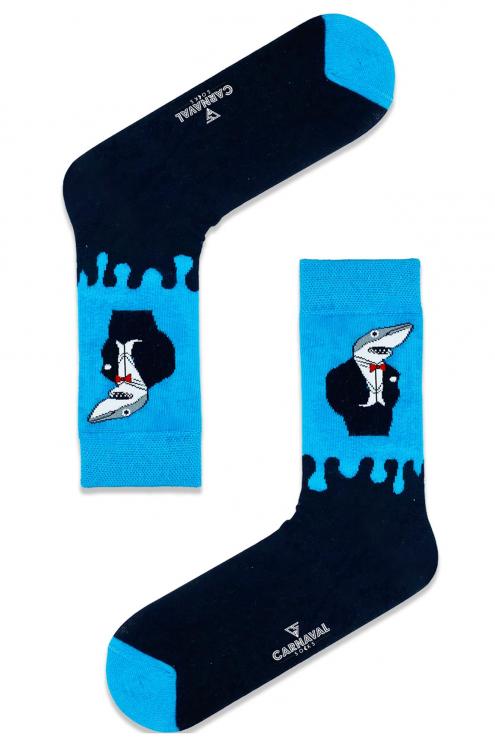 Jaws Man Desenli Renkli Spor Çorap