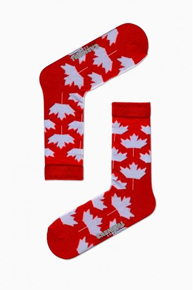 Kanada Bayrak Desenli Renkli Çorap