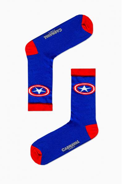 Kaptan Amerika Desenli Renkli Çorap