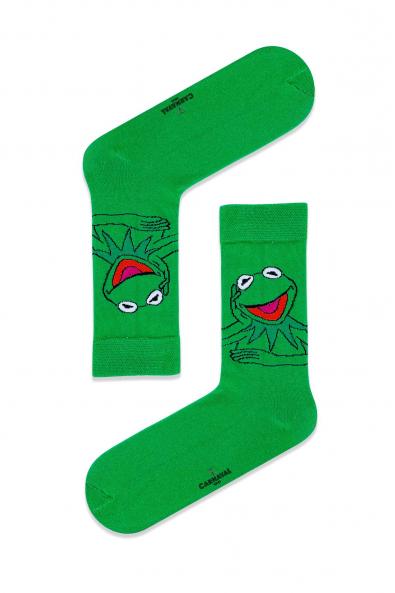 Kermit Desenli Neşeli Renkli Çorap
