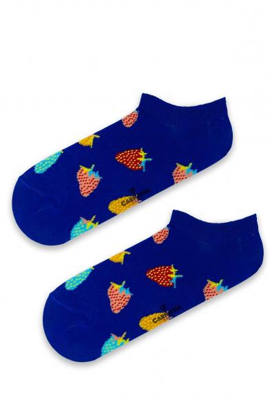 Patik Çilek Desenli Renkli Çorap