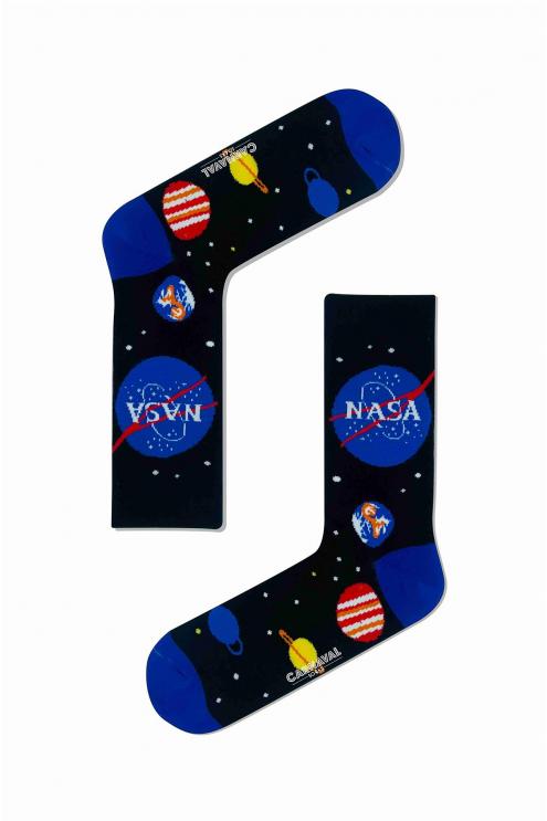 Nasa Gezegen Uzay Desenli Renkli Çorap