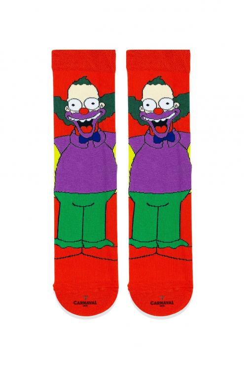 Palyaço Krusty Desenli Renkli Çorap