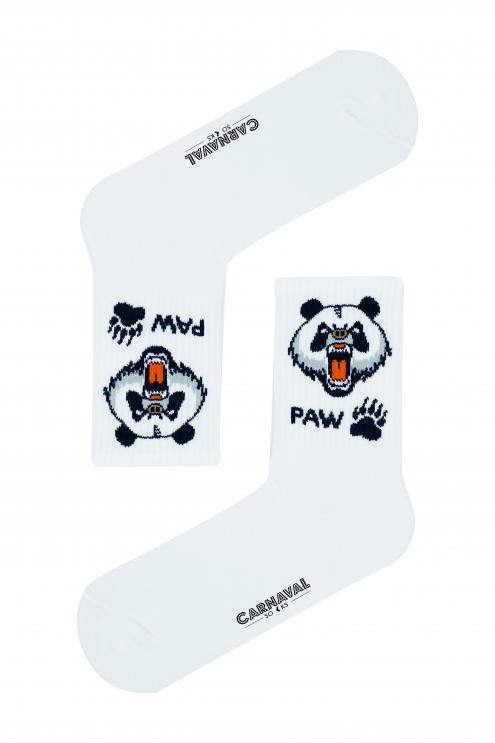 Panda Paw Desenli Renkli Spor Çorap