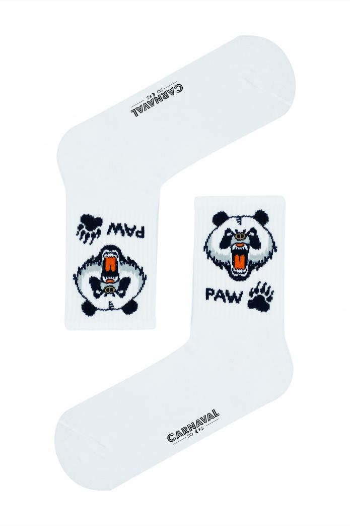 Panda Paw Desenli Renkli Spor Çorap