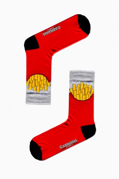 Patates Çubukları Desenli Renkli Çorap