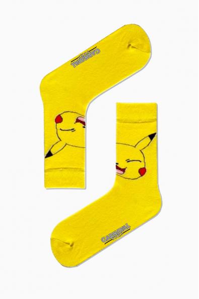 Pikachu Desenli Neşeli Renkli Çorap