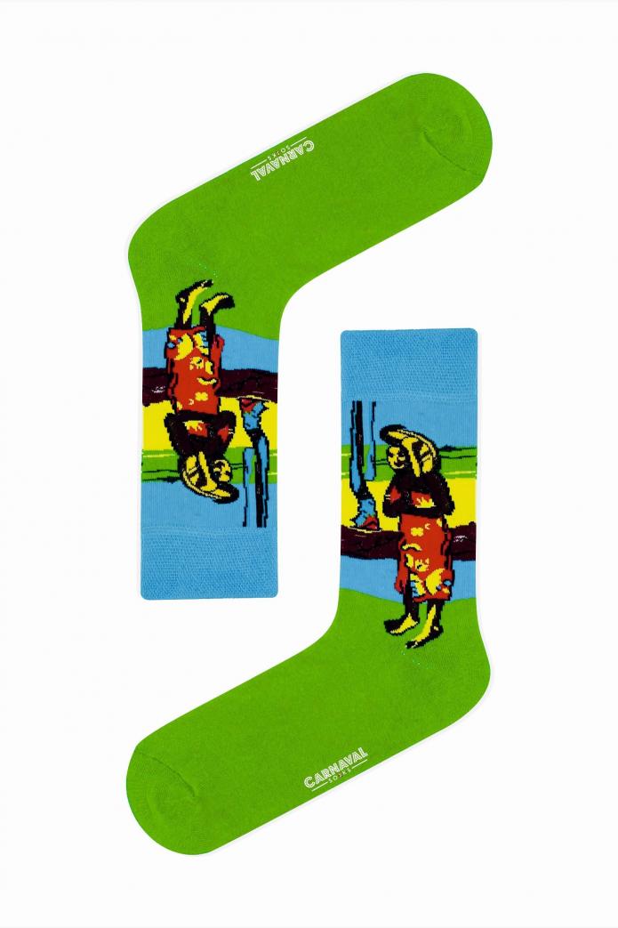 La Orana Maria Desenli Renkli Çorap