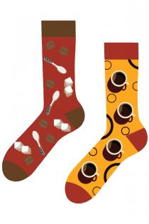Sağlı Sollu Kahve Desenli Renkli Çorap