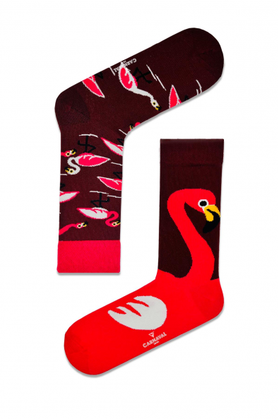 Sağlı Sollu Flamingo Desenli Renkli Çorap