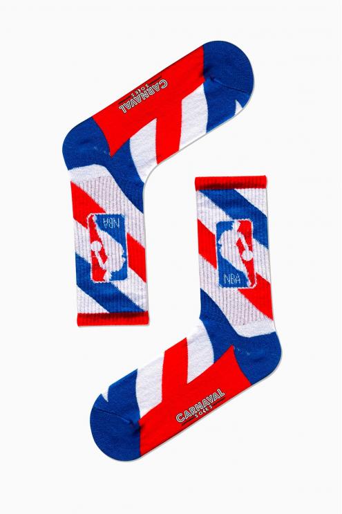 Şeritli Nba Basketball Desenli Renkli Spor Çorap