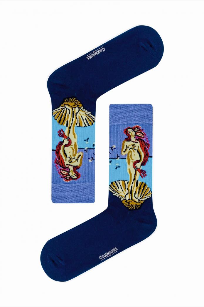 Deniz Kızı Desenli Renkli Çorap