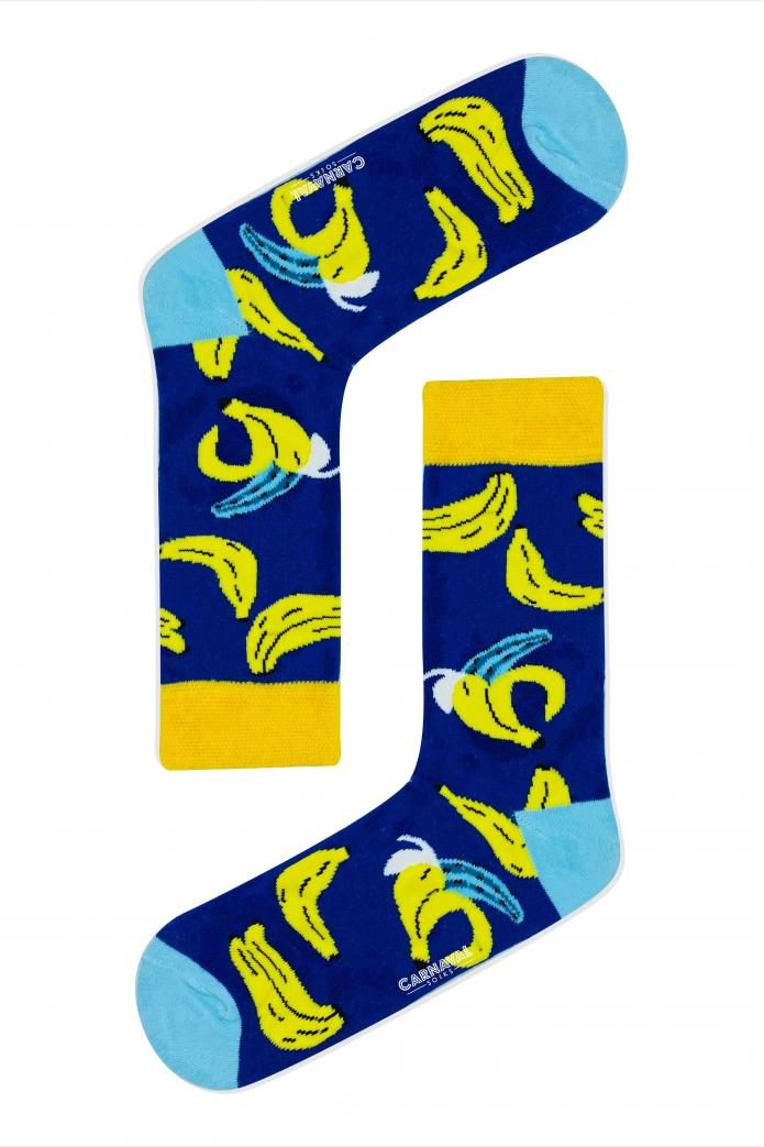 Mavi Muz Desenler Desenli Renkli Çorap